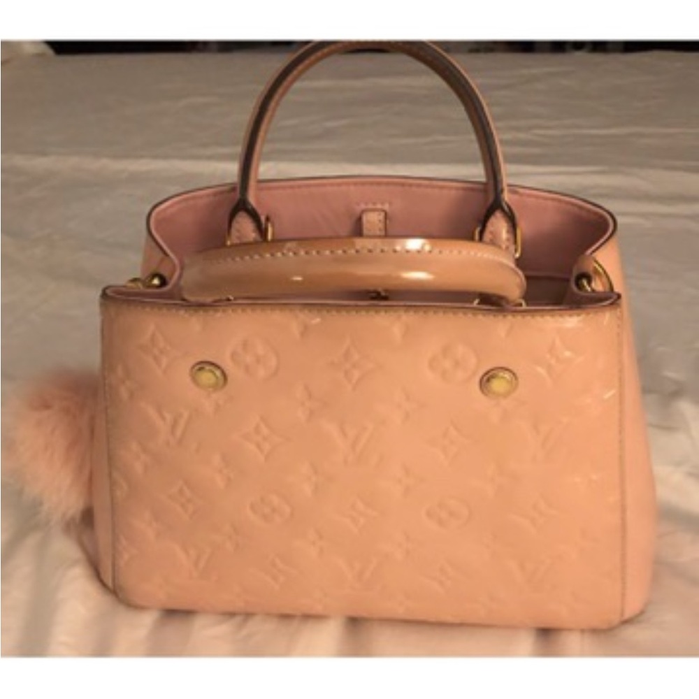 Authentic Louis Vuitton Vernis Blush Pink Montaigne Small Satchel